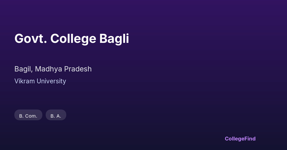 govt. college bagli