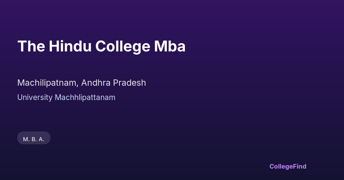 the hindu college mba
