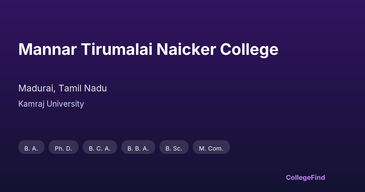 mannar tirumalai naicker college