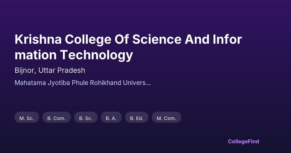 krishna college of science and information technology