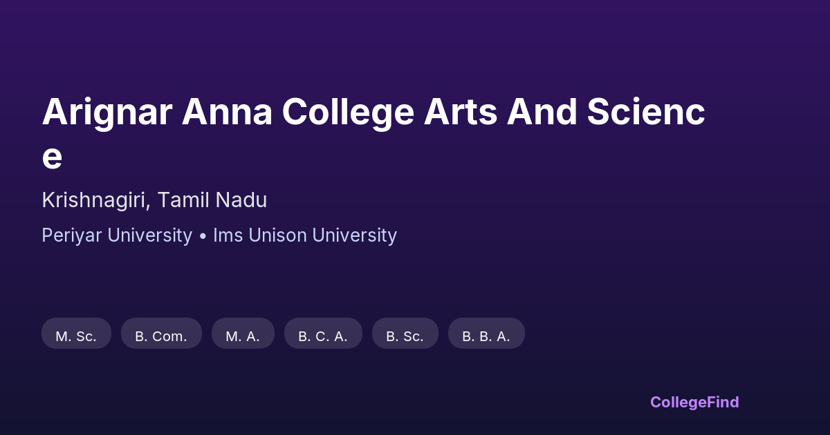 arignar anna college arts and science