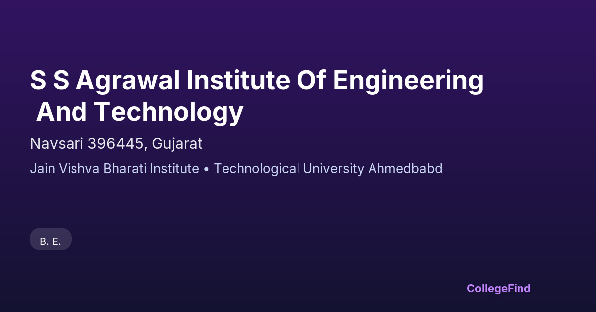 s s agrawal institute of engineering and technology