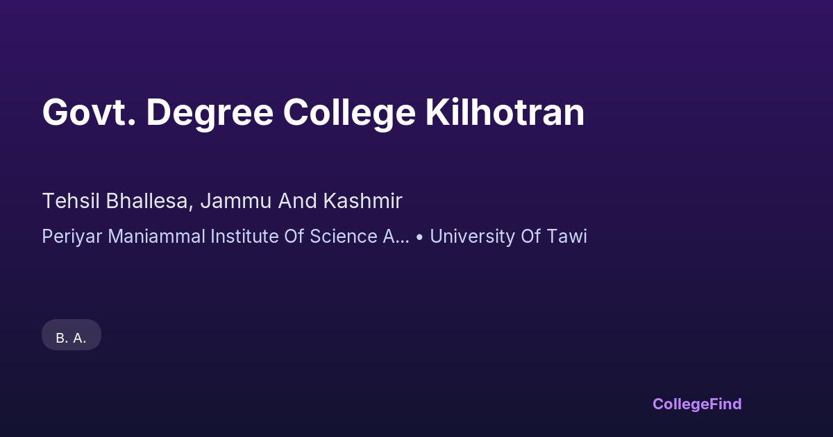 govt. degree college kilhotran