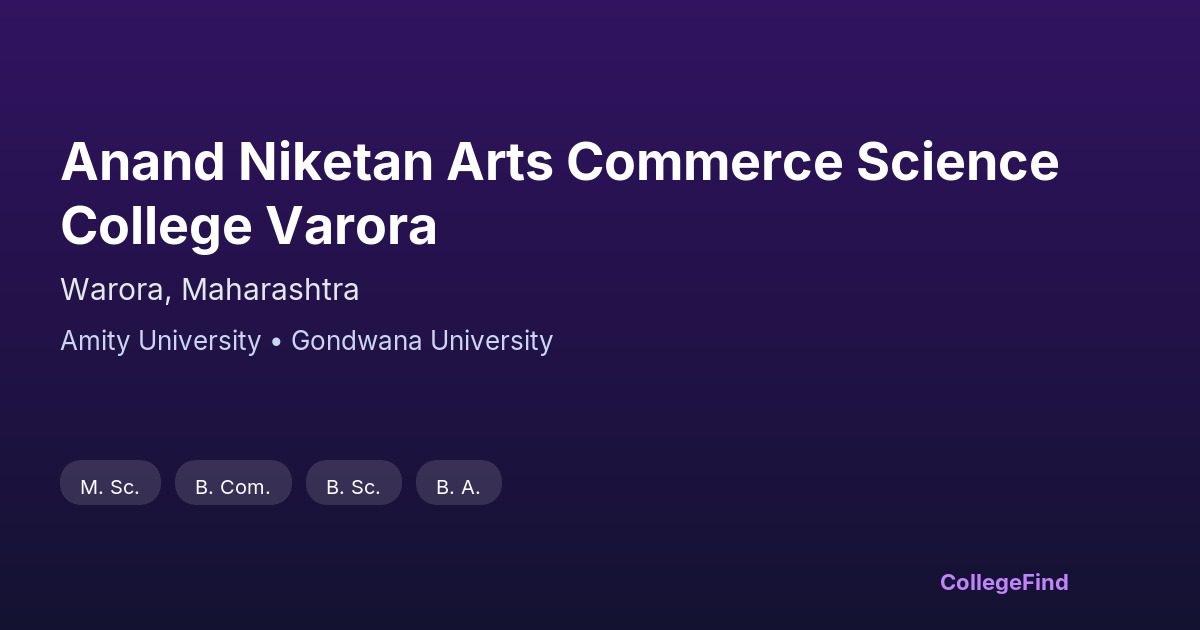 anand niketan arts commerce science college varora