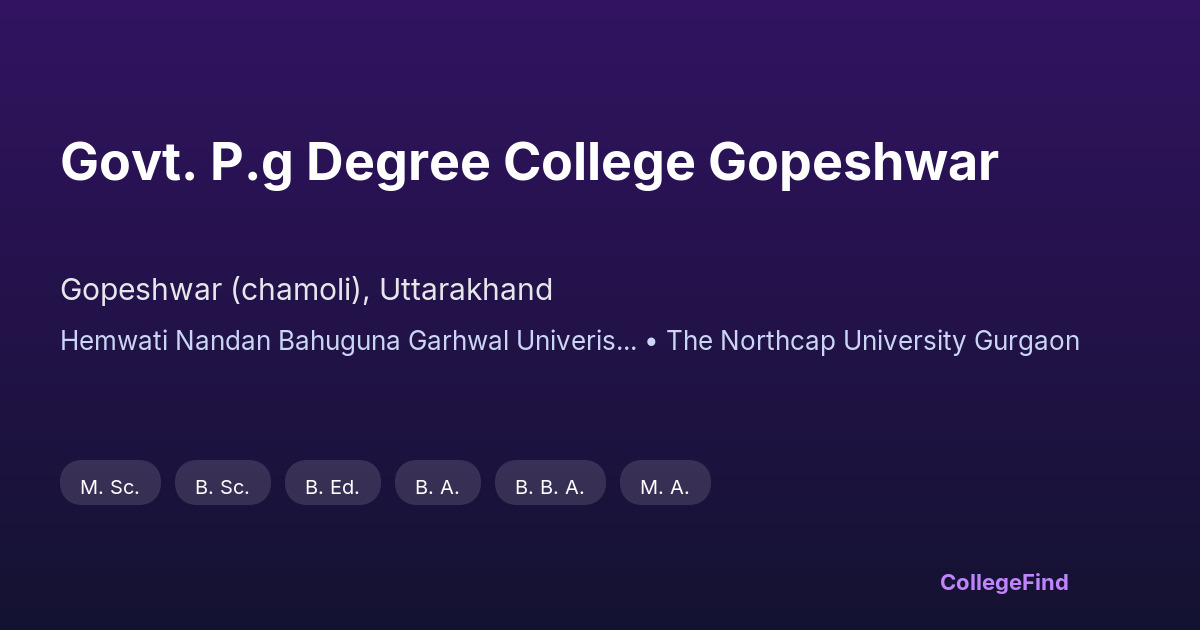 govt. p.g degree college gopeshwar