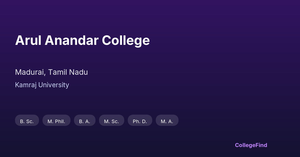 arul anandar college