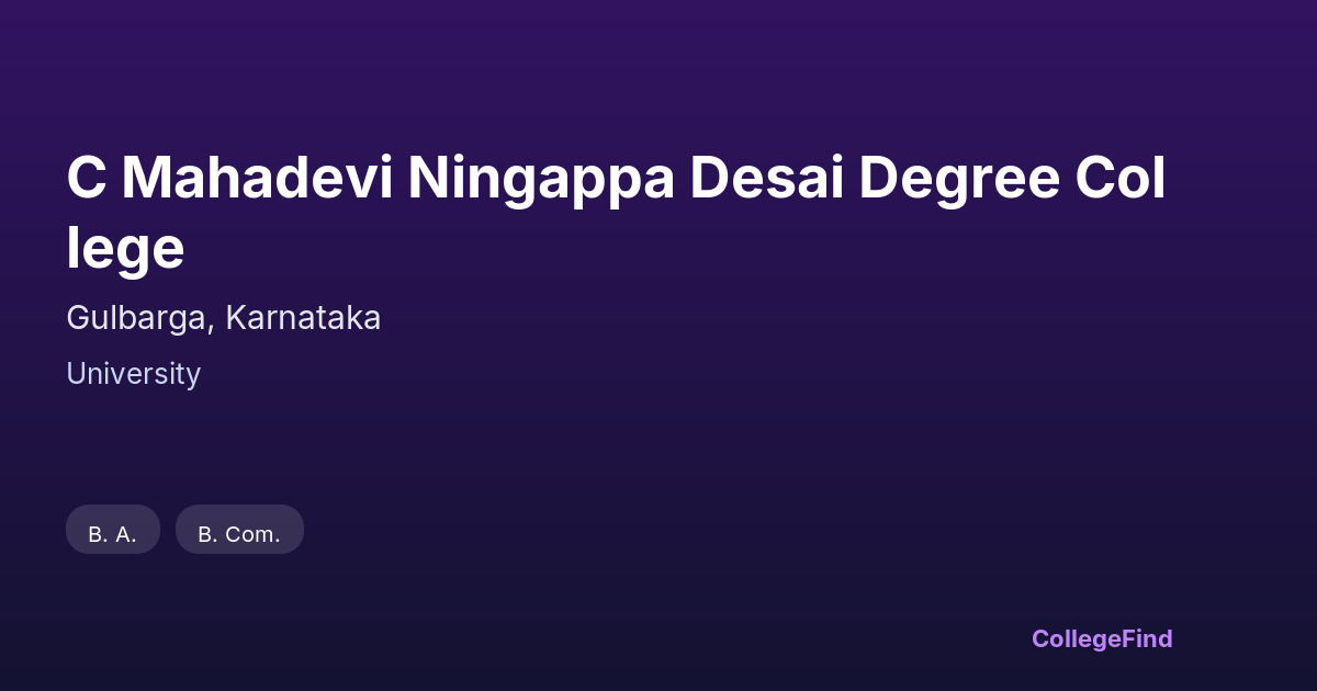 c mahadevi ningappa desai degree college