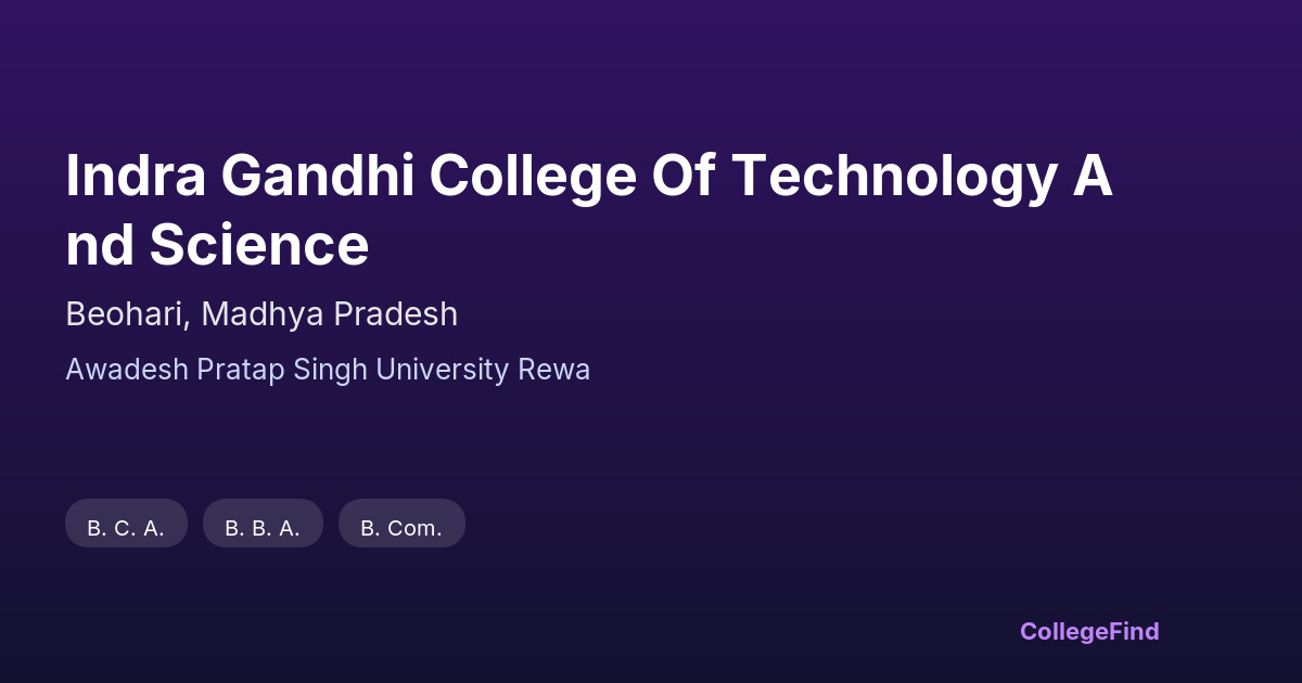 indra gandhi college of technology and science