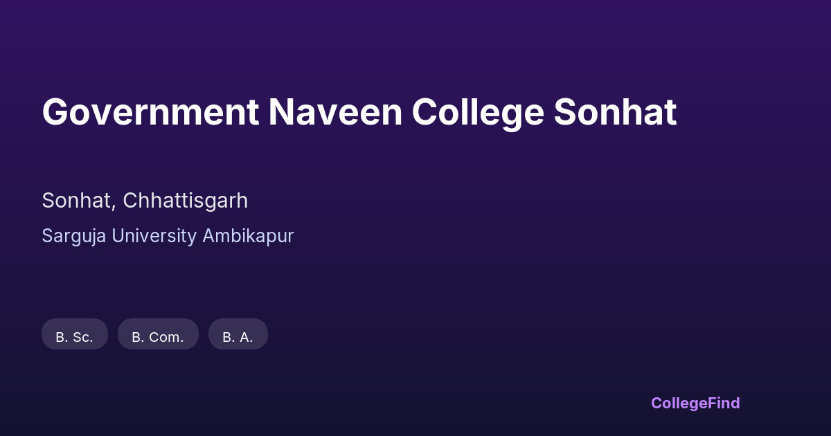 government naveen college sonhat