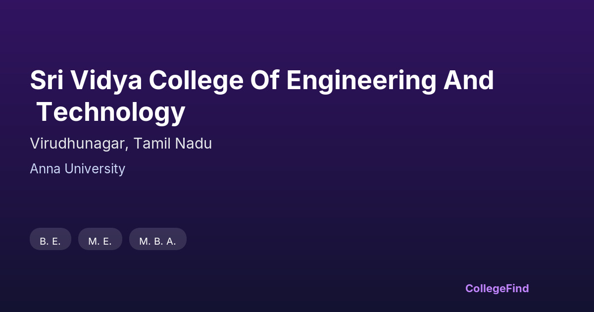 sri vidya college of engineering and technology