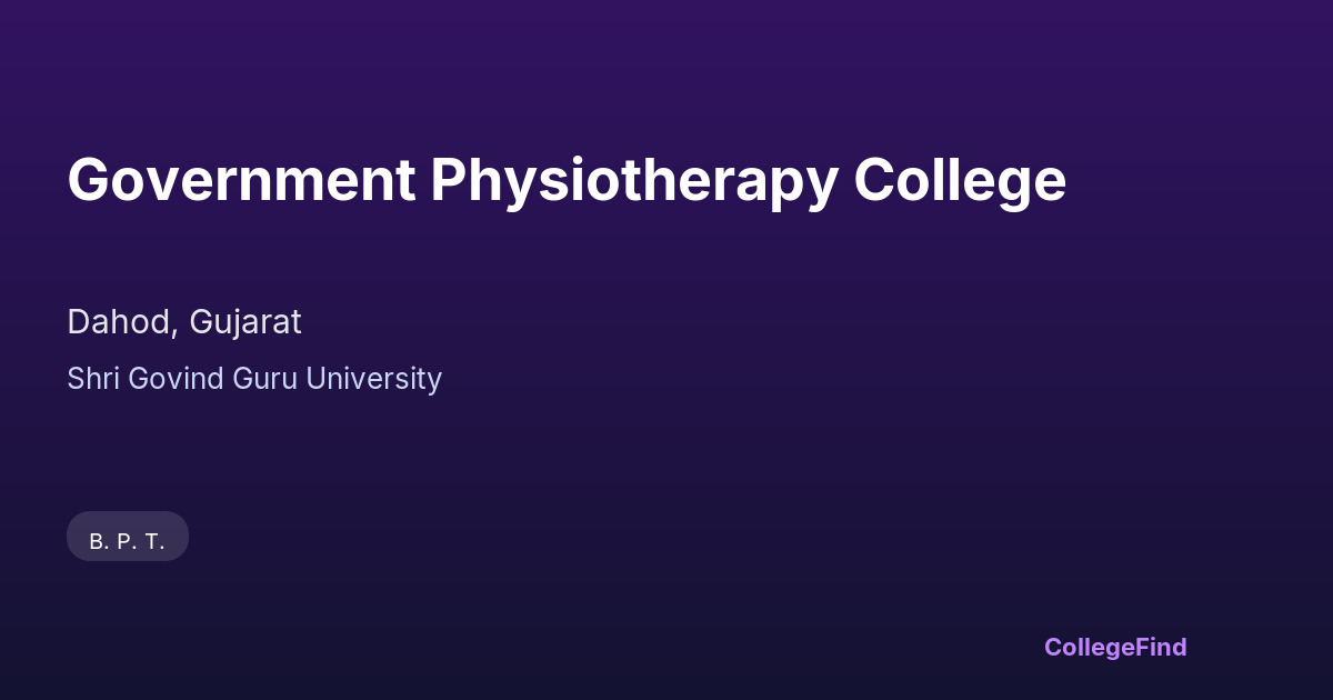 government physiotherapy college