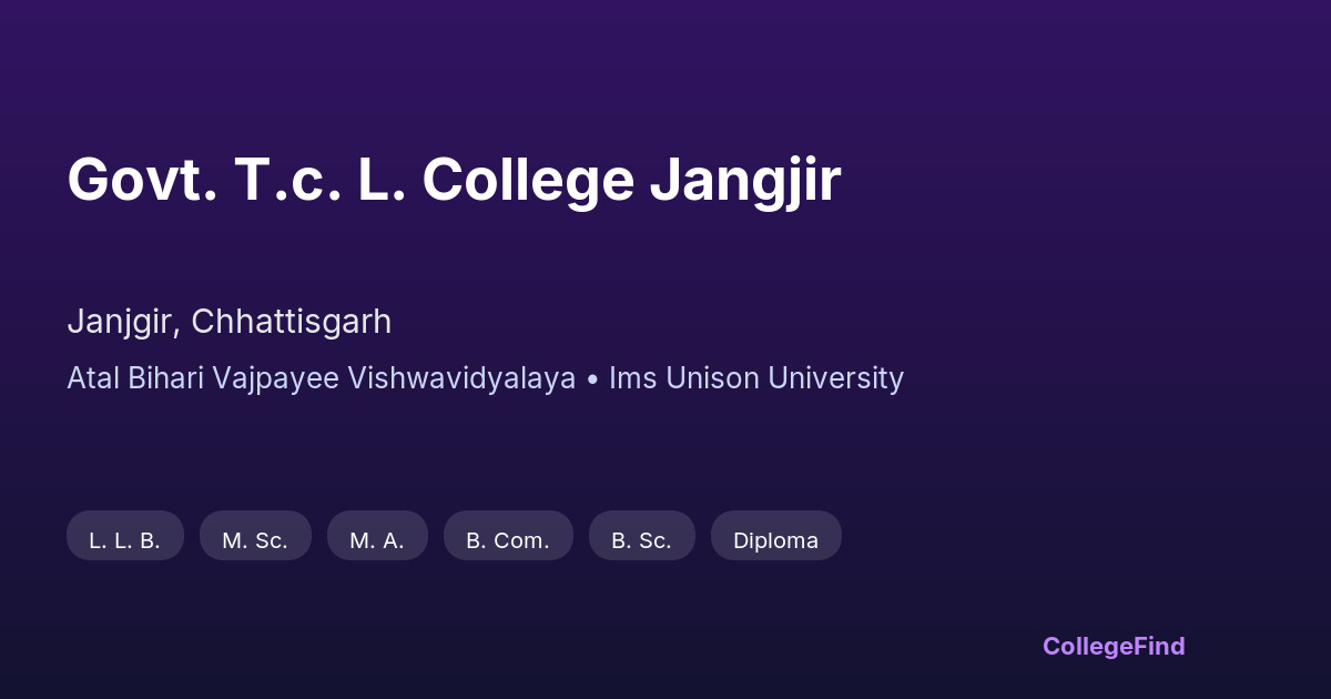 govt. t.c. l. college jangjir