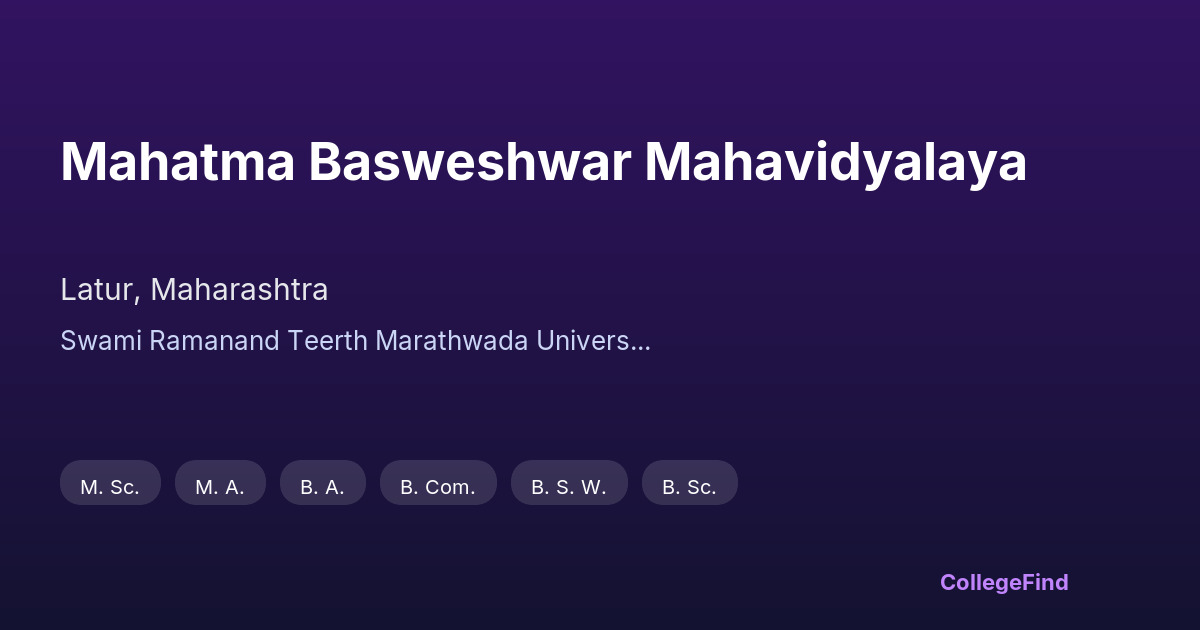 mahatma basweshwar mahavidyalaya