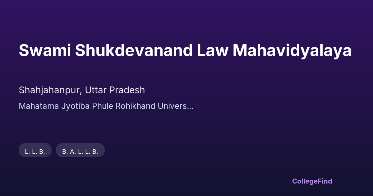 swami shukdevanand law mahavidyalaya