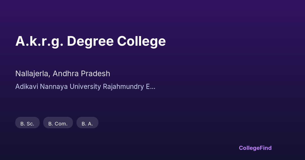 a.k.r.g. degree college