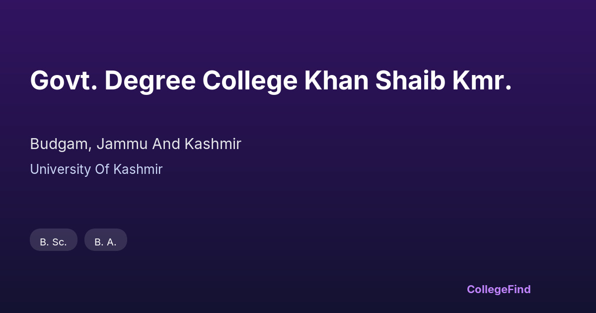 govt. degree college khan shaib kmr.