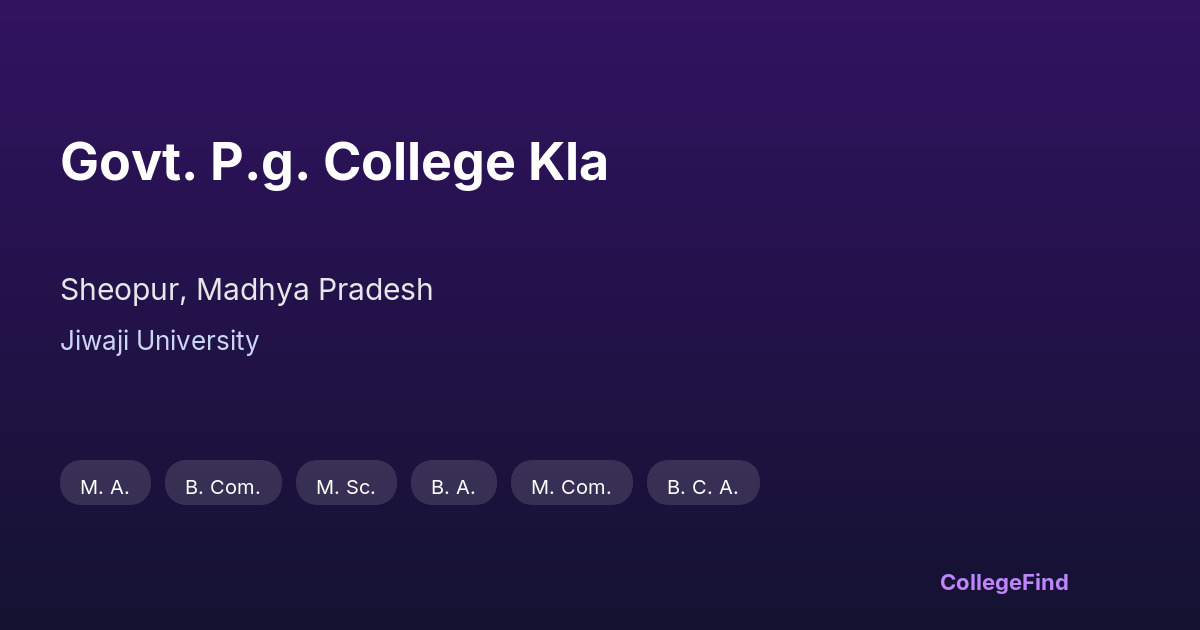 govt. p.g. college kla