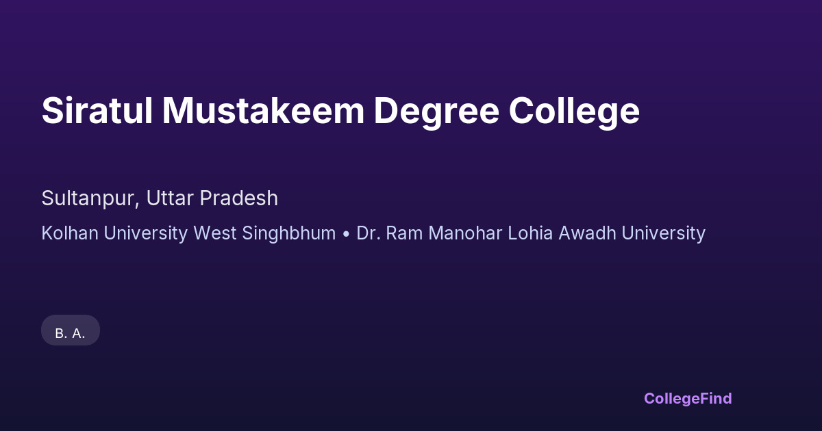 siratul mustakeem degree college