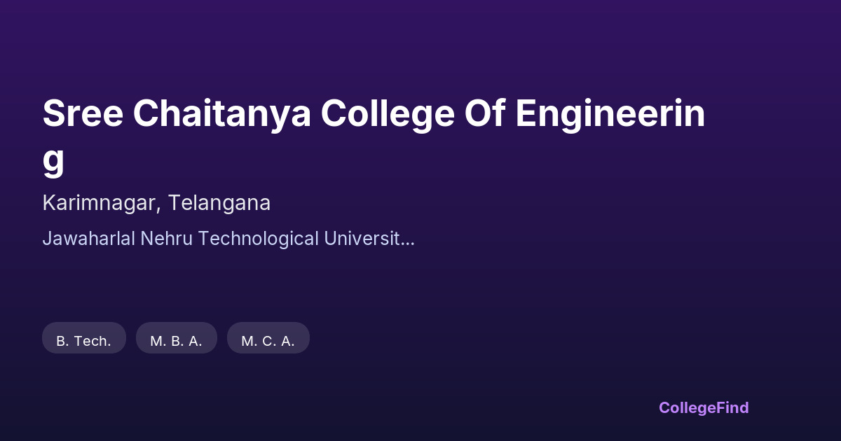sree chaitanya college of engineering