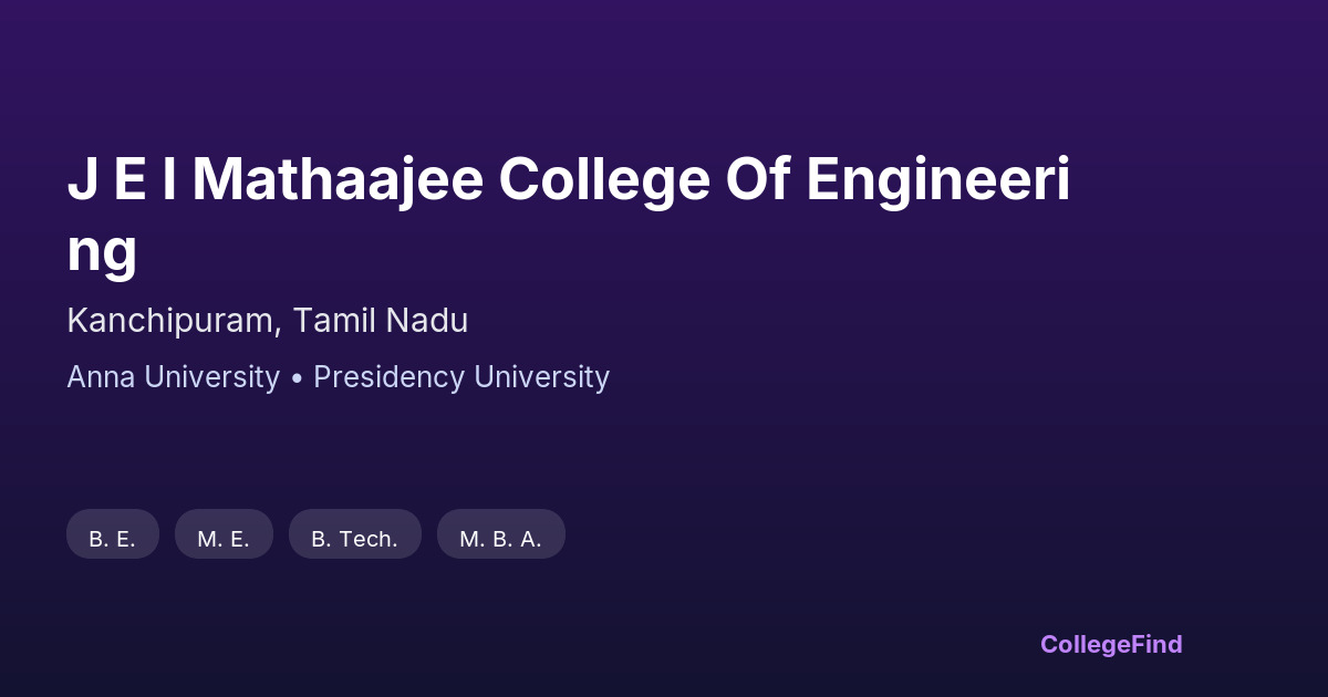 j e i mathaajee college of engineering
