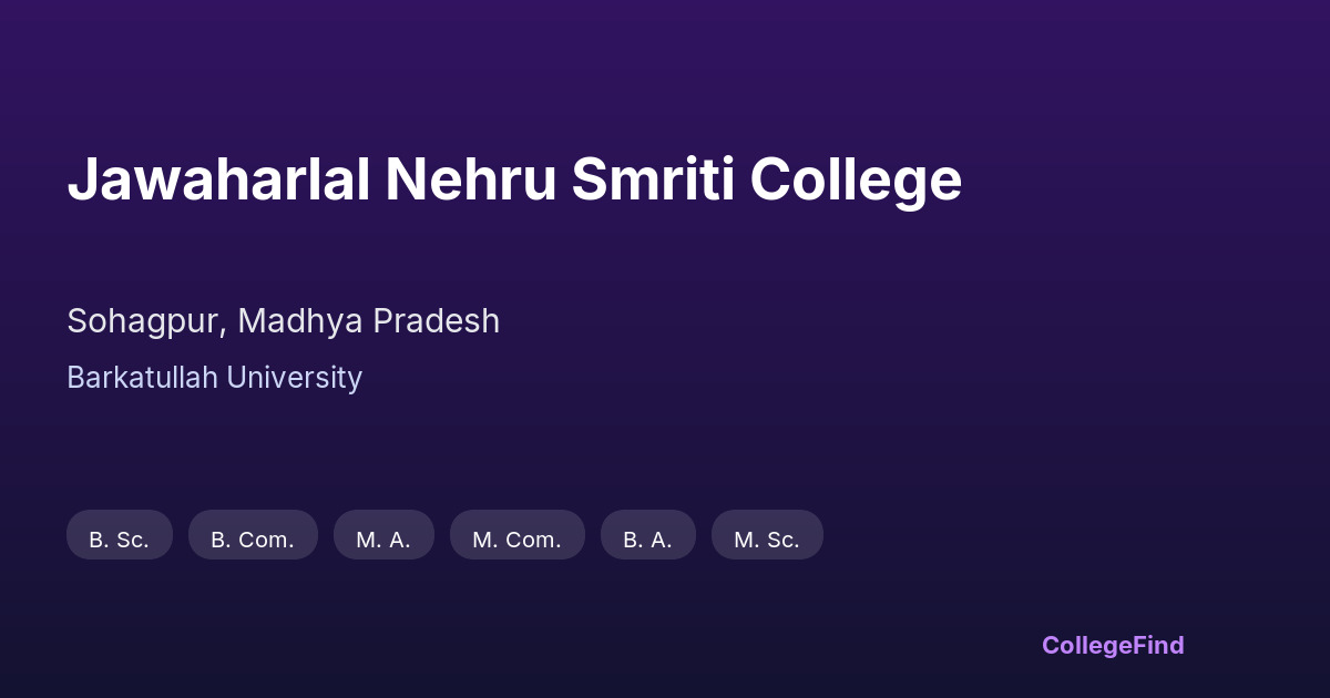jawaharlal nehru smriti college