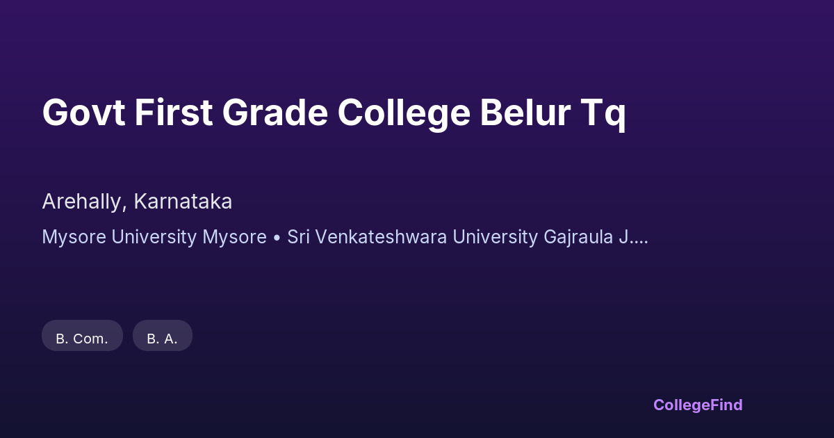 govt first grade college belur tq
