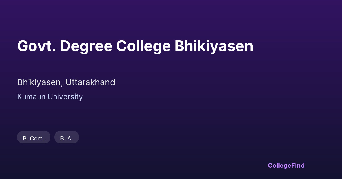 govt. degree college bhikiyasen