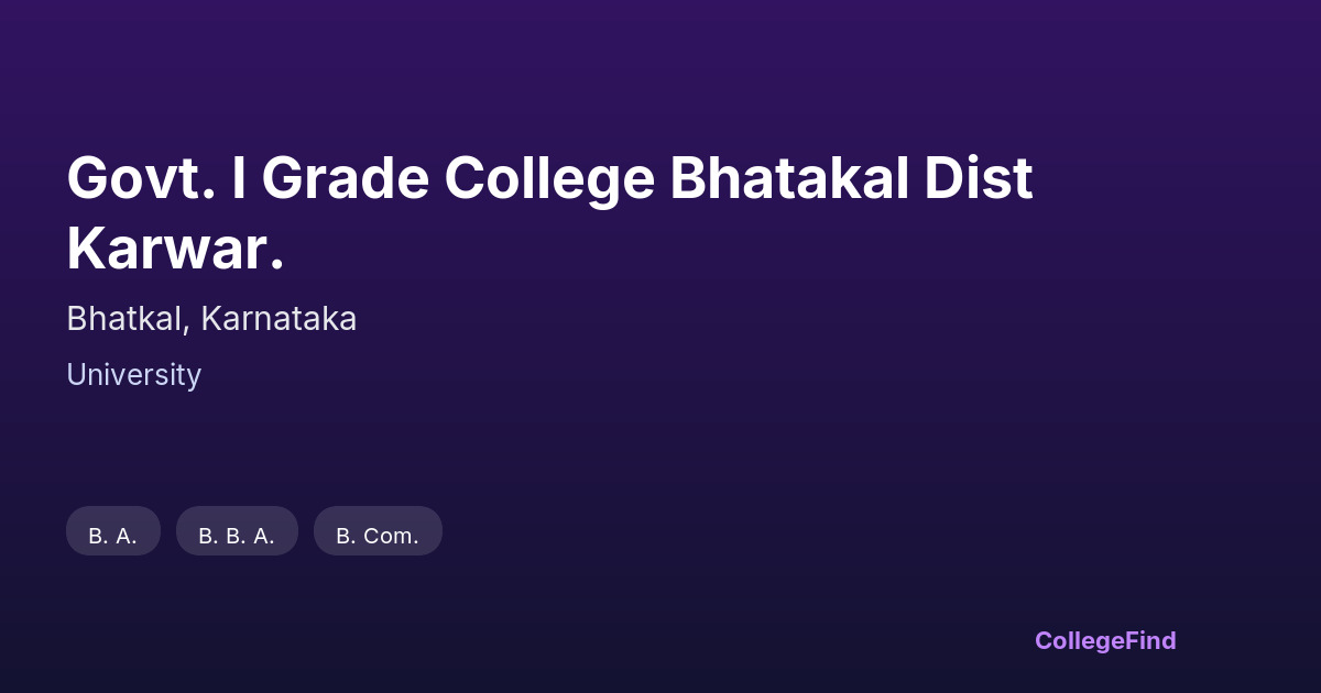 govt. i grade college bhatakal dist karwar.
