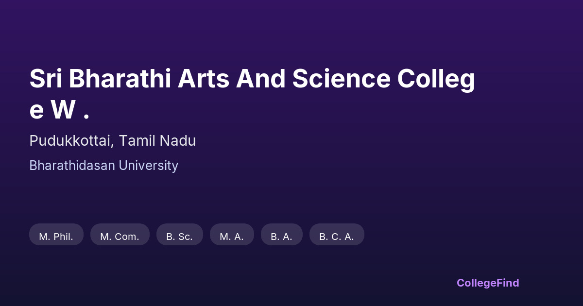 sri bharathi arts and science college w .
