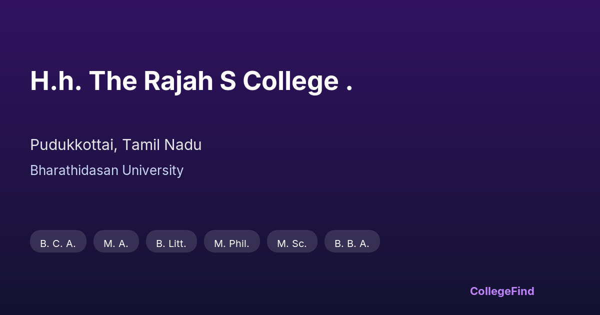 h.h. the rajah s college .