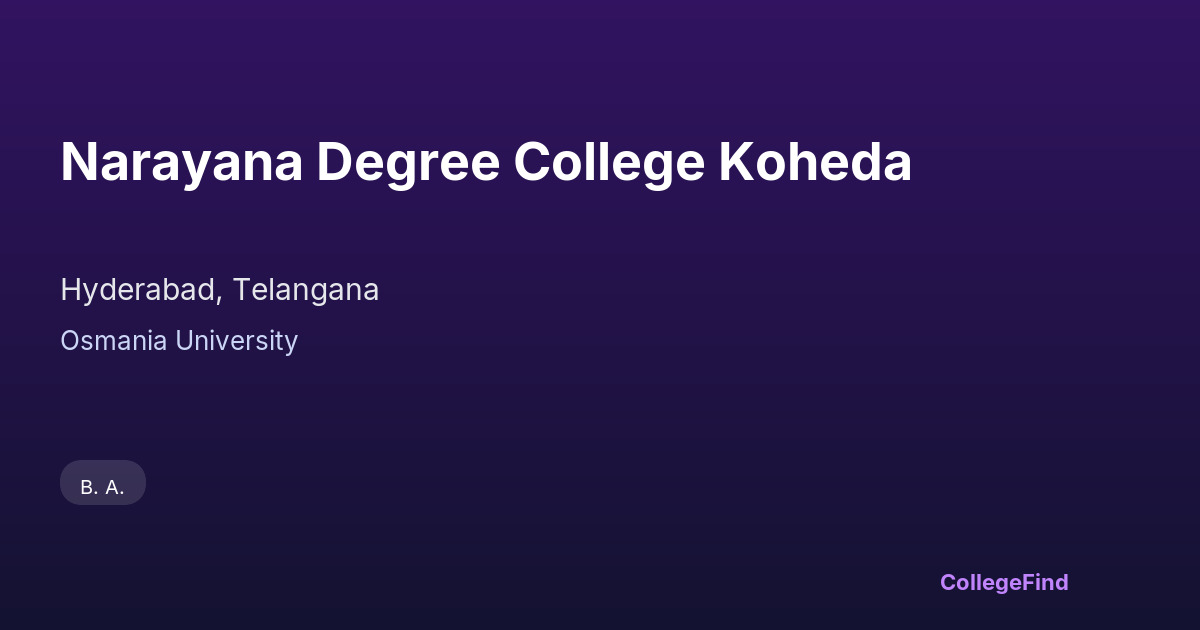 narayana degree college koheda