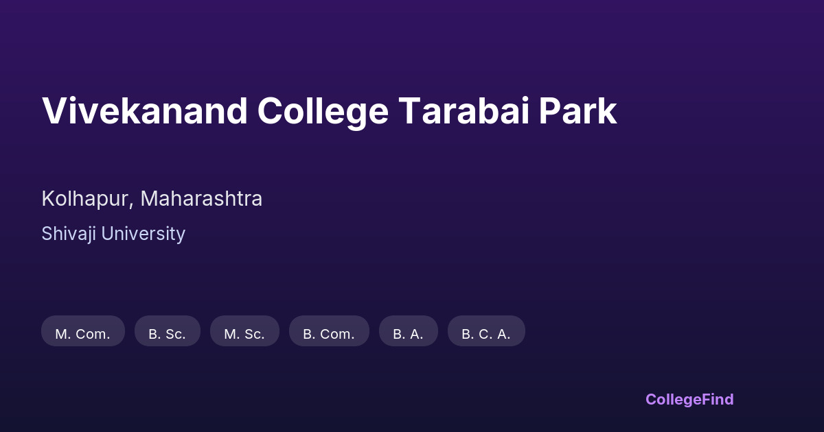 vivekanand college tarabai park