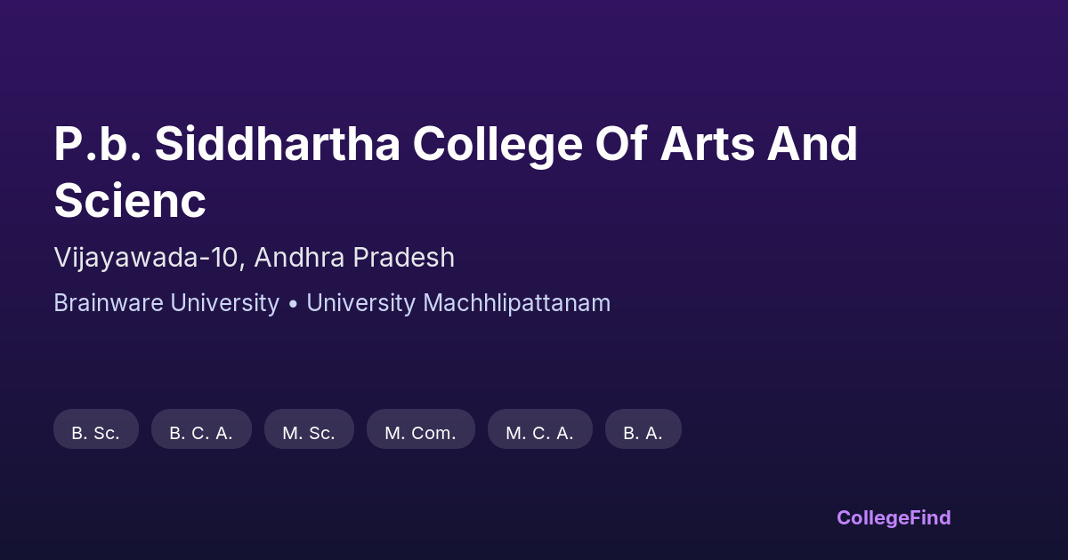 p.b. siddhartha college of arts and scienc