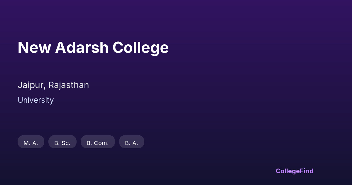 new adarsh college