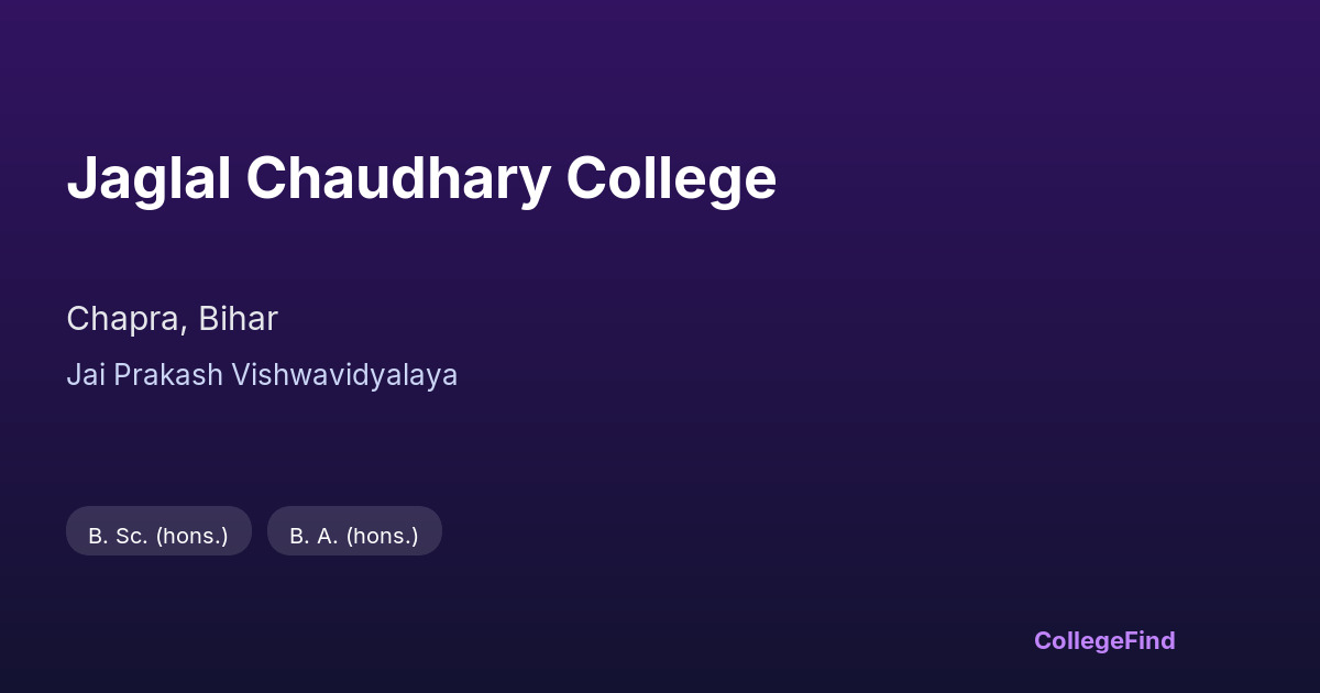 jaglal chaudhary college