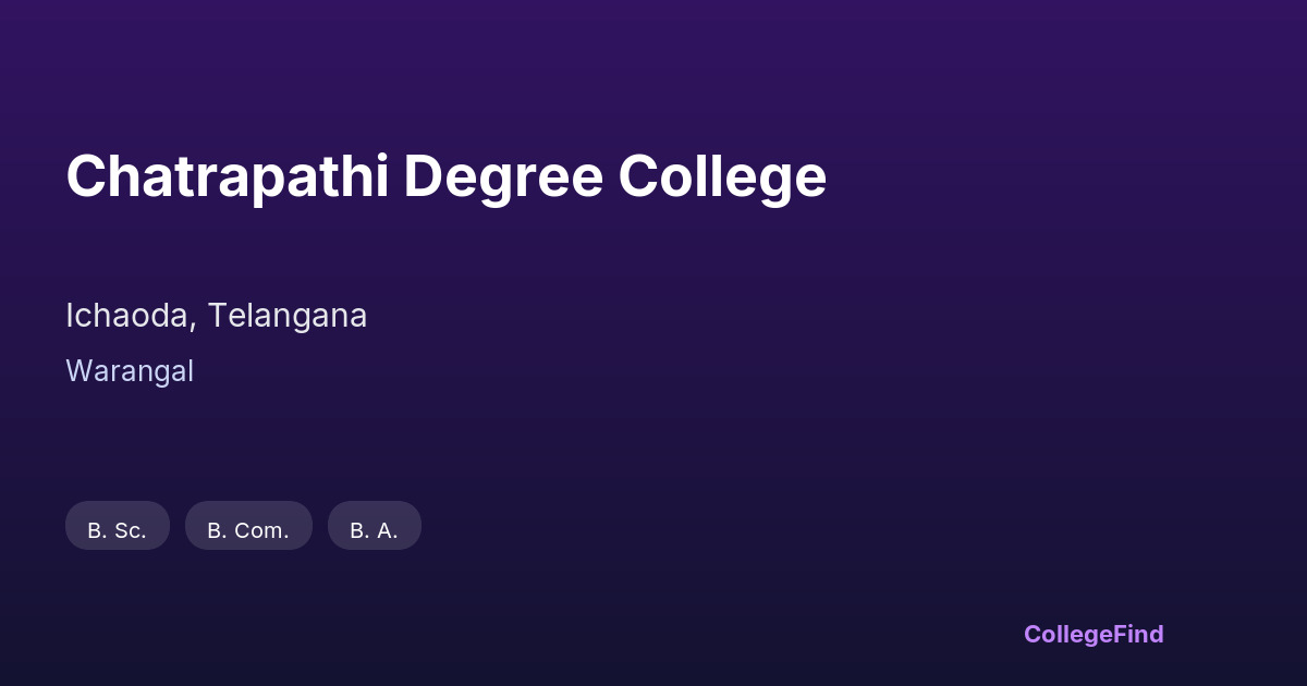 chatrapathi degree college