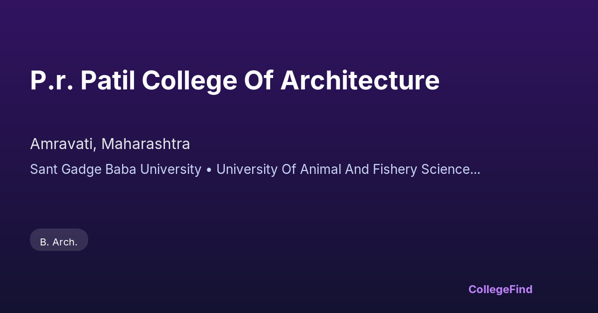 p.r. patil college of architecture
