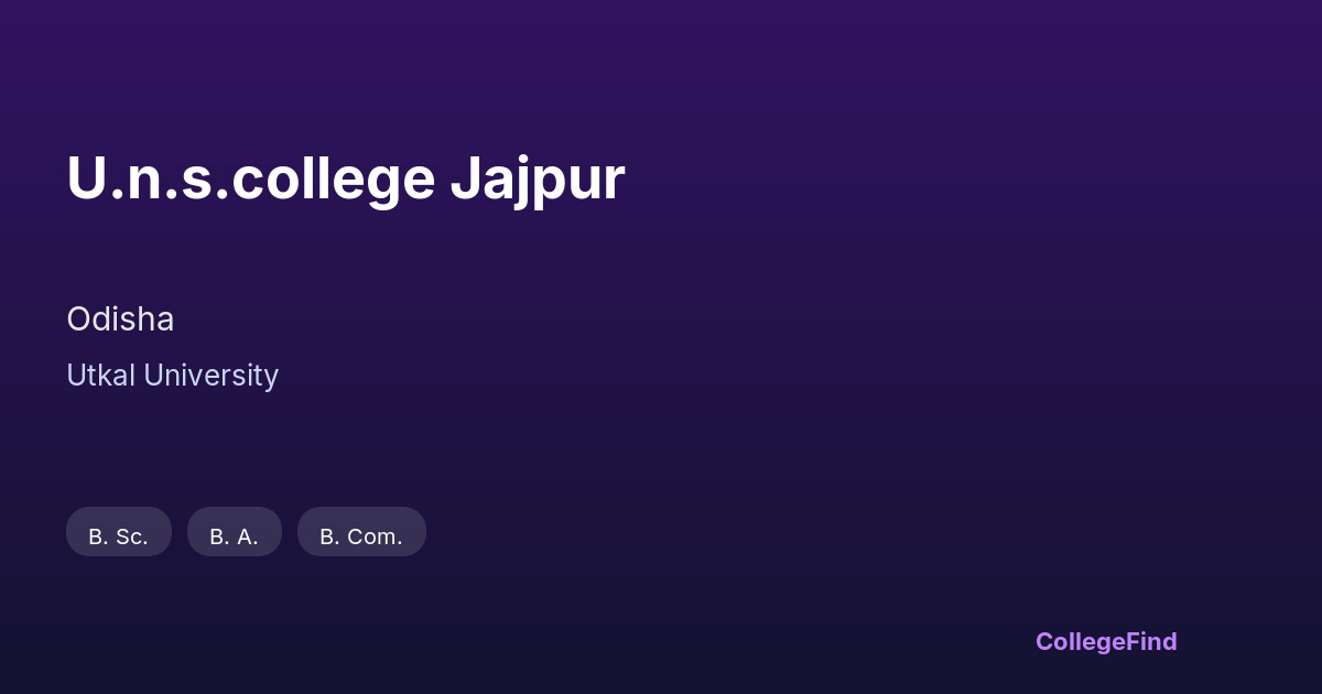 u.n.s.college jajpur