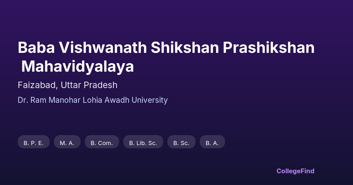 baba vishwanath shikshan prashikshan mahavidyalaya