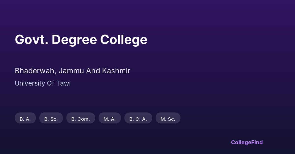 govt. degree college