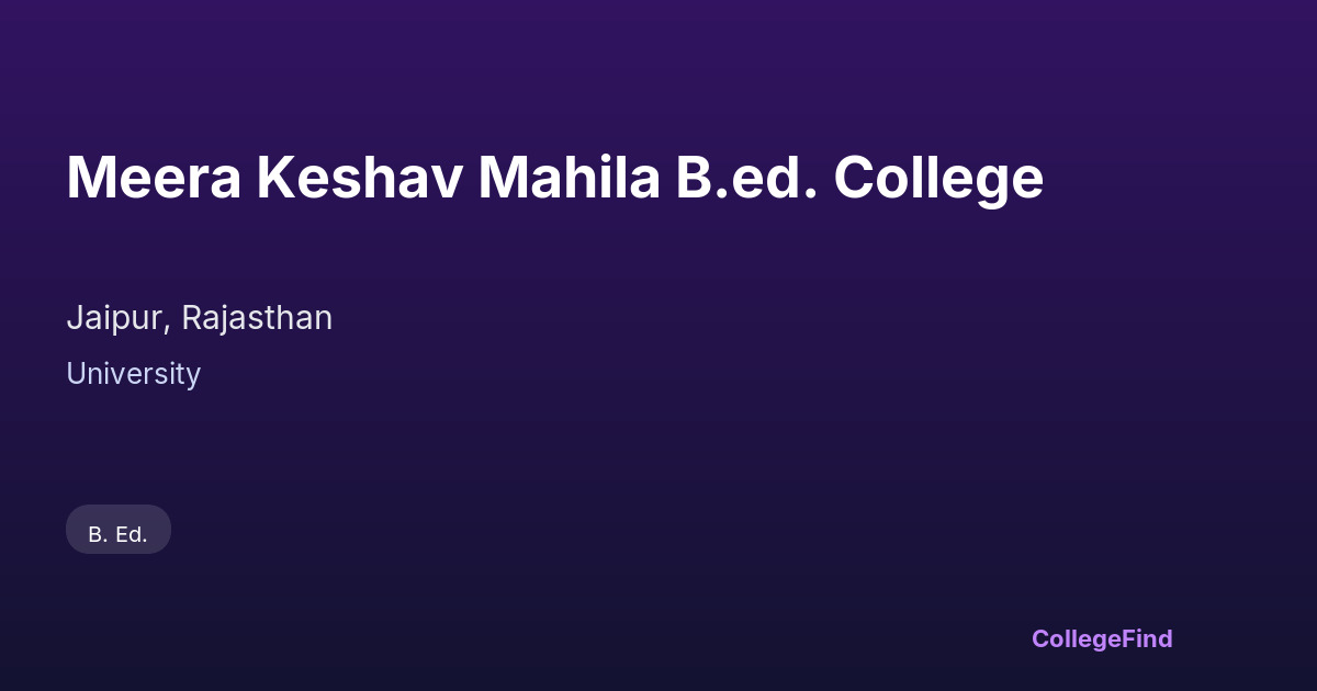 meera keshav mahila b.ed. college