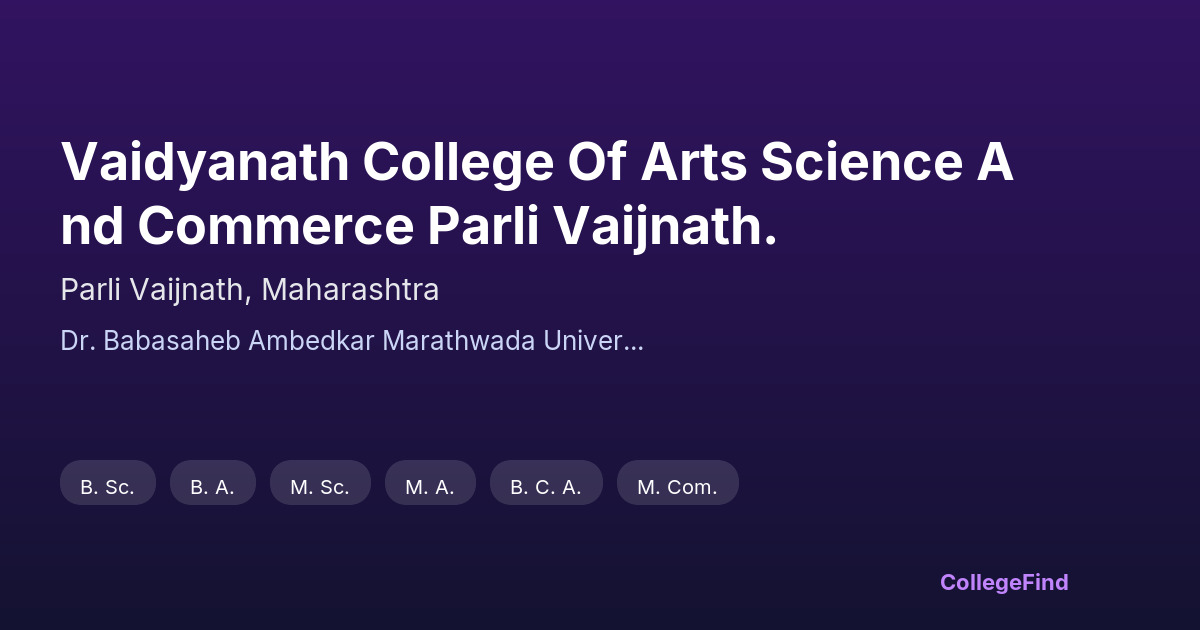 vaidyanath college of arts science and commerce parli vaijnath.