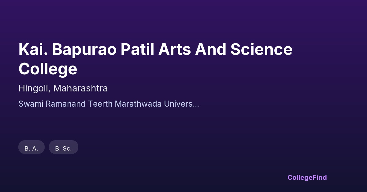 kai. bapurao patil arts and science college