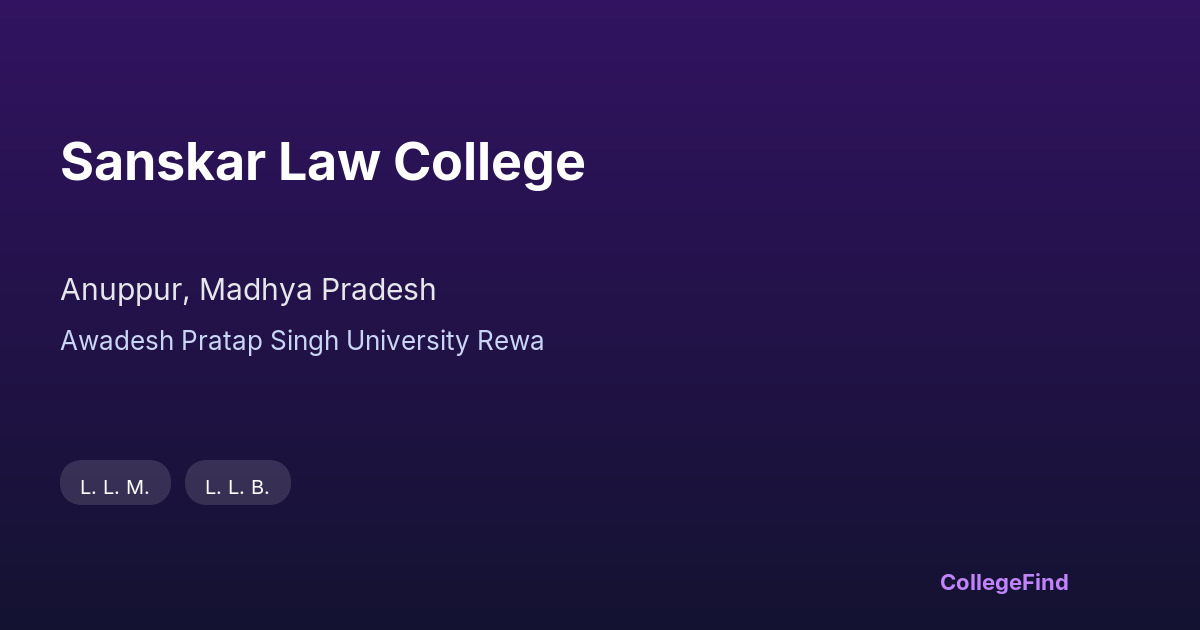 sanskar law college
