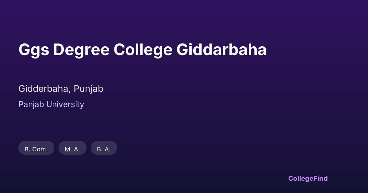 ggs degree college giddarbaha