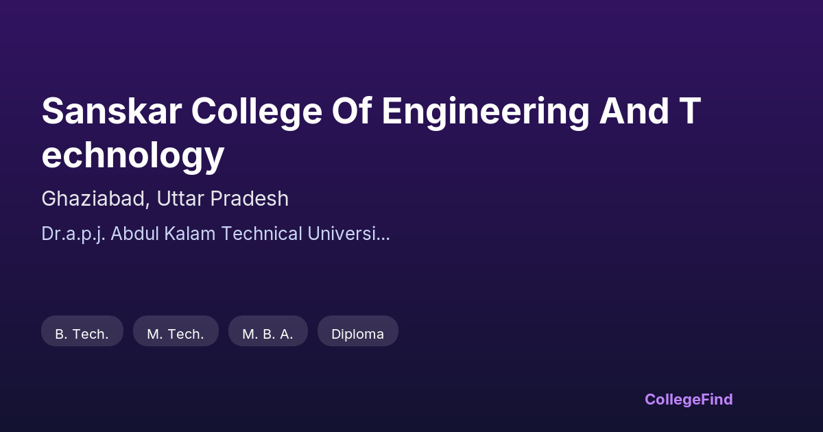 sanskar college of engineering and technology