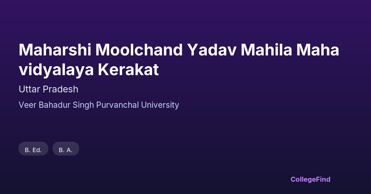 maharshi moolchand yadav mahila mahavidyalaya kerakat