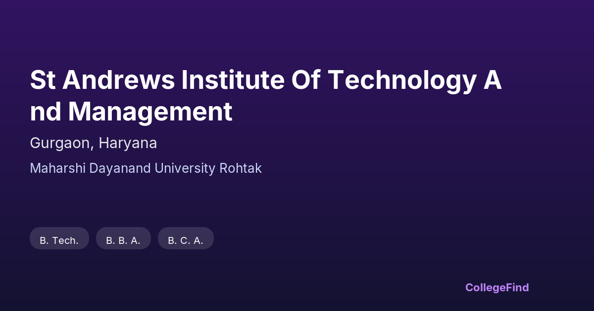 st andrews institute of technology and management