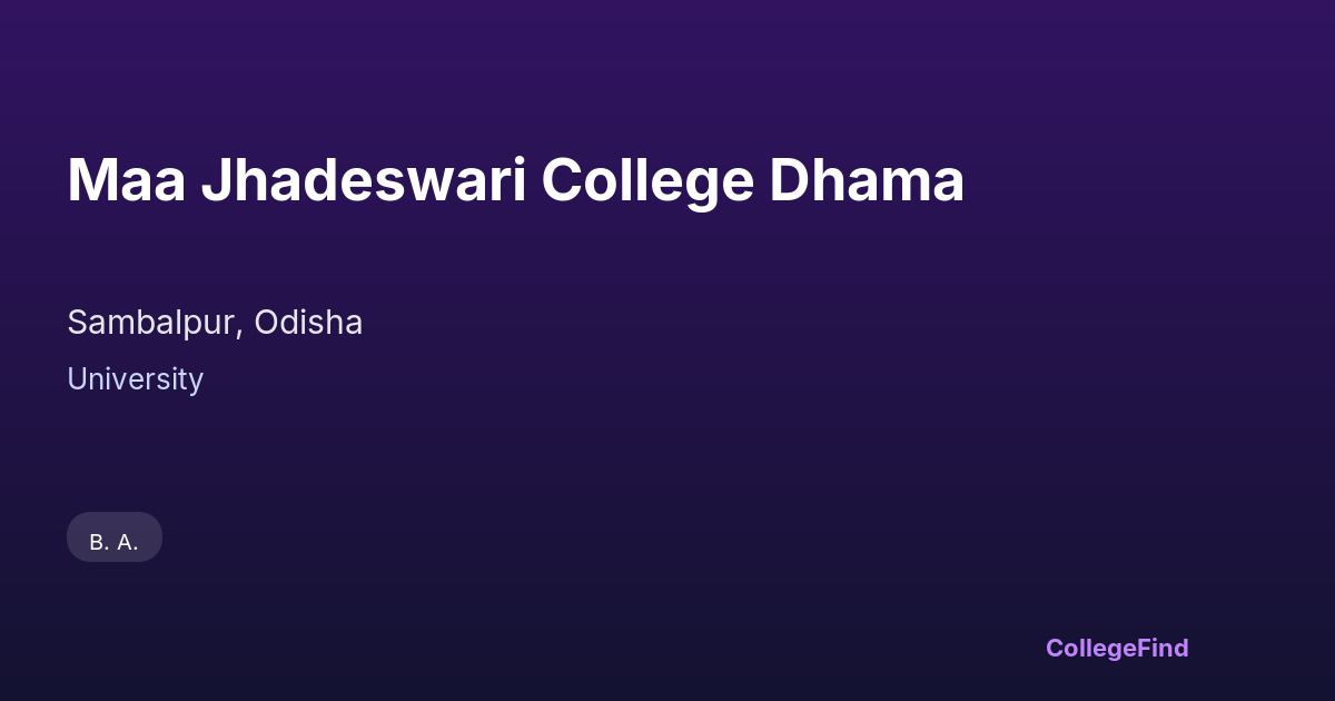 maa jhadeswari college dhama