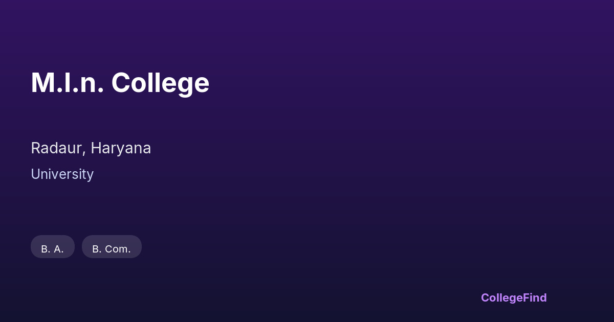 m.l.n. college